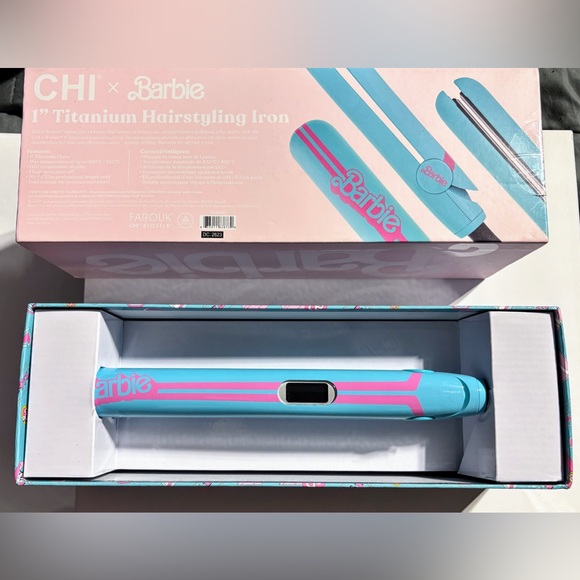 CHI X Barbie Malibu Titanium Hairstyling Flat Iron Hair Straightener 1 inch NEW - Picture 6 of 8